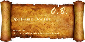 Opoldusz Borisz névjegykártya